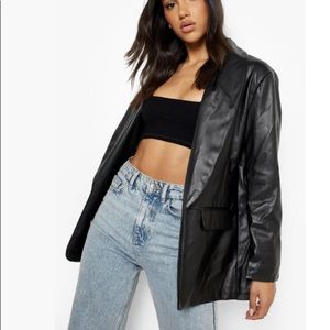 Oversized Leather Blazer